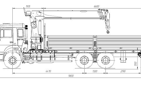 КМУ КАМАЗ 65115-3094-48 (Евро-5) + HANGLIM KS1256G2 верх.упр. + борт сталь 6,6м.