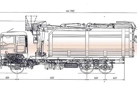 КМУ Ломовоз HOWO T5G ZZ1257V534GE1 (6*4, 400л.с., кузов Half-Pipe 32 куб., Р97-04М, захват ГЛ-6М