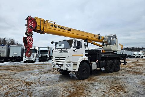 Автокран Ивановец КС-45717К-3Р шасси КАМАЗ 43118 б/у (2021 г.в., 15 054 км., 2 631 м/ч)(0401) 