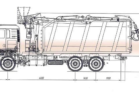 КМУ Ломовоз HOWO T5G ZZ1257V464GE1 (6*4, 400л.с., Евро-5), кузов 30 куб., Р97М, захват ГЛ-6М