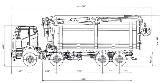 Купить КМУ Ломовоз FAW 3310 (8*4, 420л.с., Евро-5), кузов Half-Pipe 36 куб., Р97-04М, захват ГЛ-6М в компании Русбизнесавто - изображение 1