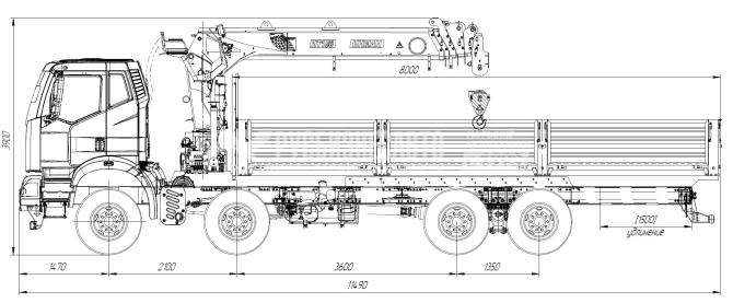 Купить КМУ FAW 3310 (8*4, Евро-5) + ИНМАН ИТ-150 верх.упр. + борт сталь 8,0м. в компании Русбизнесавто - изображение 1