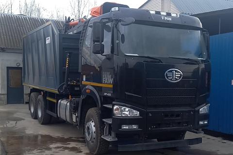 КМУ Ломовоз FAW 3250 (6*4, 420л.с., Евро-5), кузов 30 куб., Р97М, захват ГЛ-6М