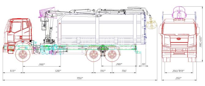 Купить КМУ Ломовоз FAW 3252 (6*6, двускат, Евро-5), кузов Half-Pipe 32 куб., Р97-04М, захват ГЛ-6М в компании Русбизнесавто - изображение 1