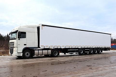 ТОНАР Т4-16V (97882) п/п шторно-бортовой, TIR исп, L= 16,5 м. ССУ1150, стаканы под коники, 4-х осн.