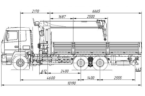 КМУ МАЗ 631228-8575-012 (Евро-5) + HANGLIM KS2056SM верх.упр. + борт сталь 6,6м.