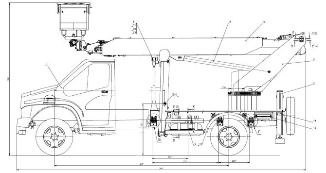 Купить АГП КЭМЗ Т-24 на шасси ГАЗ-C41R13-106В (Евро-3, 4х2), однорядка, стрела вперед, поворотная люлька в компании Русбизнесавто - изображение 1