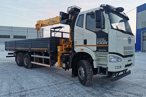 КМУ FAW 3252 (6*6, двускат, Евро-5) + SOOSAN SCS746L верх.упр. + борт сталь 8,0м. СПМ