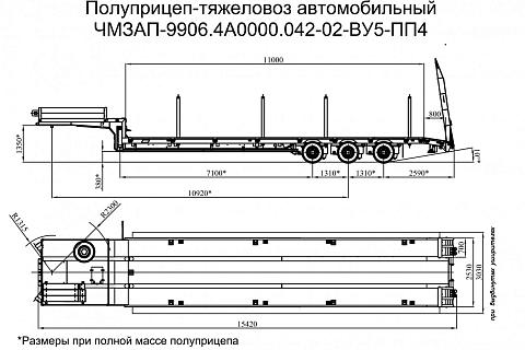 ЧМЗАП 99064-042-02-ВУ5-ПП4 Полуприцеп-тяжеловоз